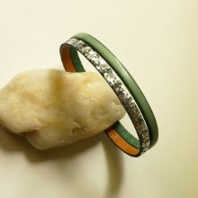 Duo-armband i läder i silver och valfri färg