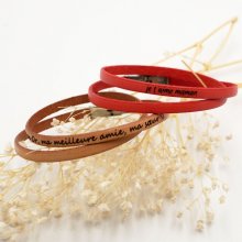 Läderarmband med 2 vändningar för män eller kvinnor som du kan anpassa