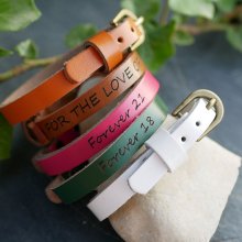 Graverat läderarmband enkel vändning för att göra det personligt blandat vuxen barn