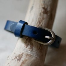 Läderarmband för män Blå med personlig gravyr 