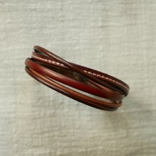 Manschettarmband i brunt läder för män