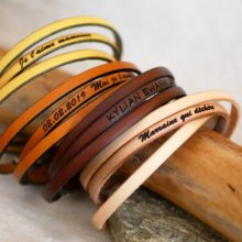 Skräddarsytt läderarmband med 3 vändningar för män eller kvinnor