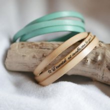 Läderarmband för kvinnor, 3 varv, medelbredd