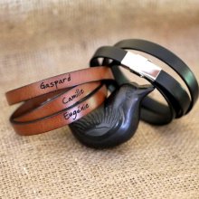 Läderarmband trippel vänder sig man eller kvinna för att vara personlig justerbar spänne